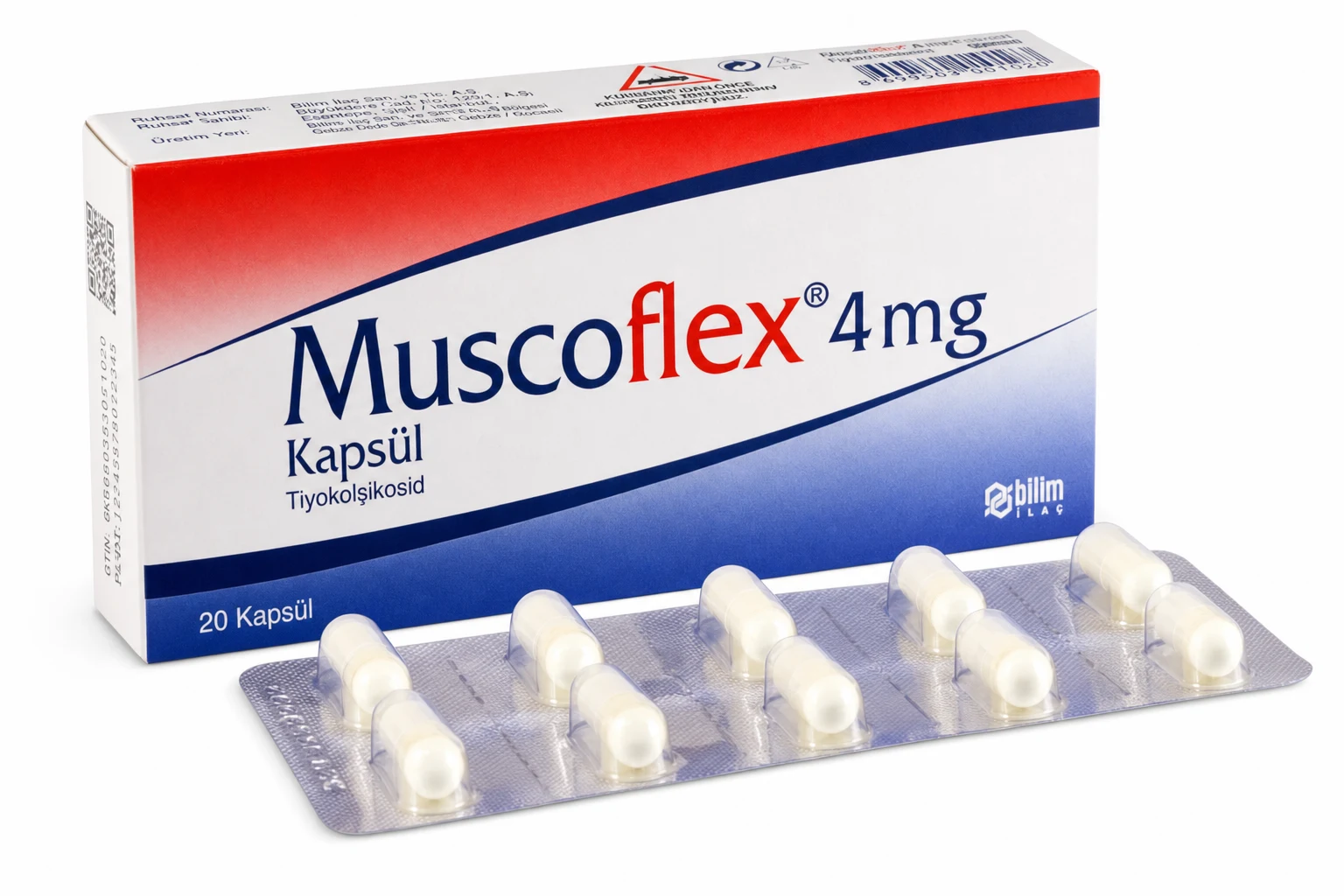 Muscoflex 4 mg (Tiyokolşikosid) sert jelatin kapsül